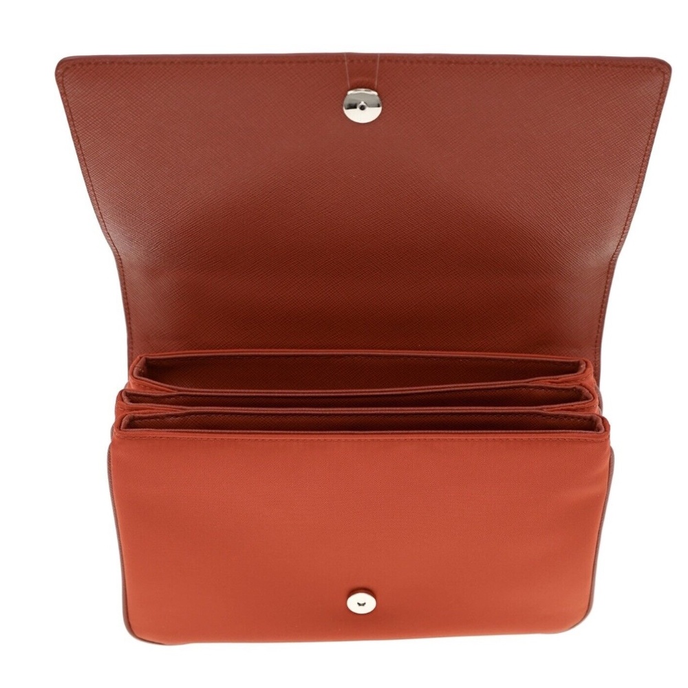 Prada Chain Crossbody Shoulder Bag Red Saffiano Nylon New - Picture 5 of 7